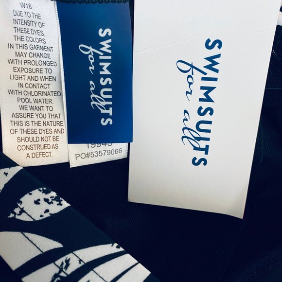 SWIMSUITS FOR ALL Leaf Print One Piece Swimsuit 28 - Picture 7 of 8